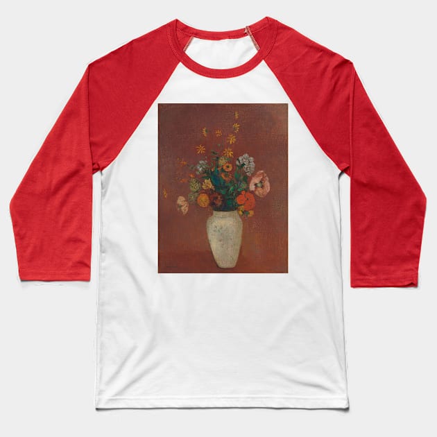 Bouquet in a Chinese Vase by Odilon Redon Baseball T-Shirt by Classic Art Stall